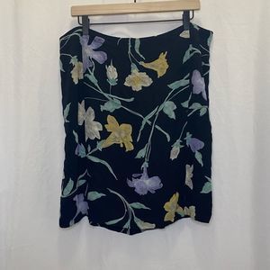 Clio 2 vintage blue floral mini skirt, size like 2x
